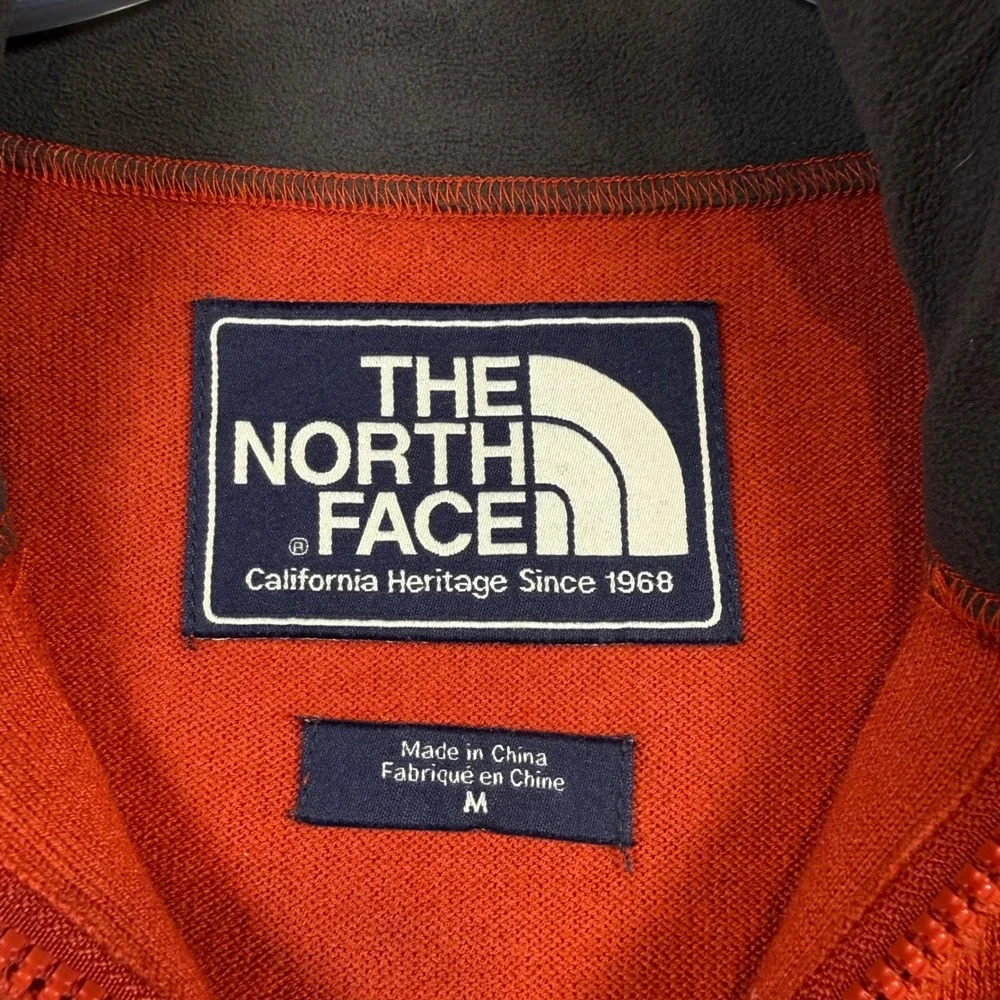 The‎ North Face Quarter Zip Sweater Mens Medium Burnt Orange Cotton Wool Blend